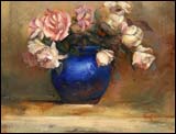 Gita Hazrati, Blue Vase - Oil on Linen 16x20
