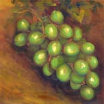Gita Hazrati, Grapes - Oil on Linen 10x10