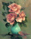 Gita Hazrati, Pink Roses - Oil on Canvas 20x16