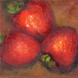 Gita Hazrati,Strawberries - Oil on Linen 10x10