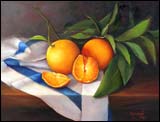 Gita Hazrati, Juicy Oranges - Oil on canvas 14x18